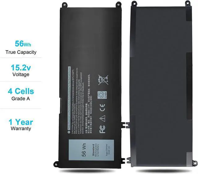Alt view image 5 of 7 - Emanjor 56Wh 33YDH 15.2V Laptop Battery for Dell Inspiron 17 7000 7779 7773 7786 7778 2-in-1 15 7577 Latitude 3590 3580 3490 3380 G3 3579 3779 G5 5587 G7 7588 PVHT1 P30E P30E001 81PF3 081PF3 4 Cell