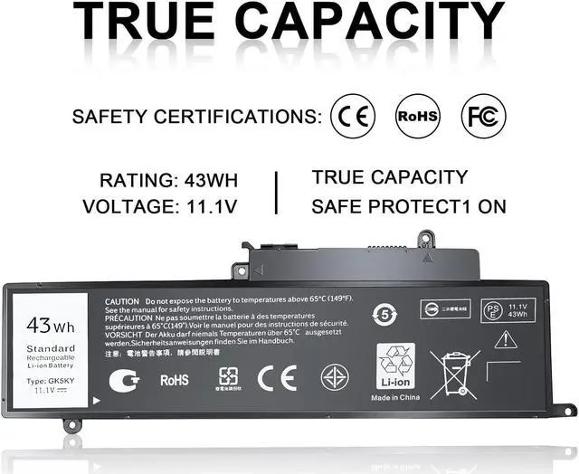 Alt view image 5 of 7 - IEFUU New GK5KY Battery for Dell Inspiron 11 3147 3148 3152 Series Inspiron 13 7353 7352 7347 7348 7359 7558 7568 Series Laptop Notebook Battery Fits Type 92NCT 4K8YH 04K8YH 092NCT