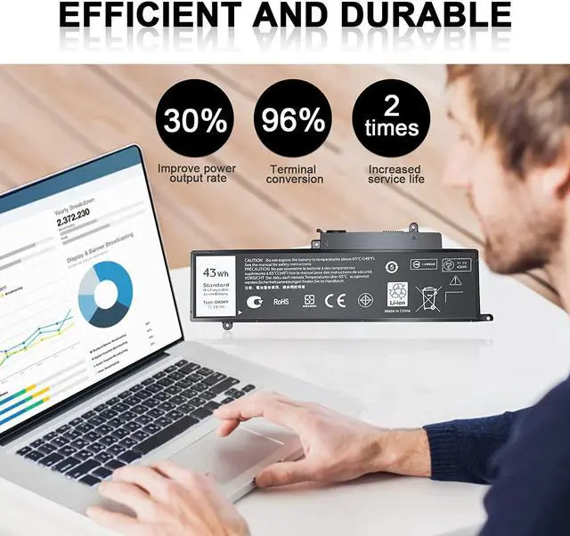 Alt view image 6 of 7 - IEFUU New GK5KY Battery for Dell Inspiron 11 3147 3148 3152 Series Inspiron 13 7353 7352 7347 7348 7359 7558 7568 Series Laptop Notebook Battery Fits Type 92NCT 4K8YH 04K8YH 092NCT