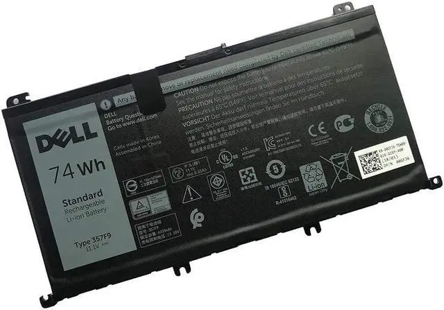 Main image of DELL 357F9 74Wh 6-Cell Rechargeable Battery For DELL Inspiron 15 5000 Gaming 5576,5577 ,Inspiron 15 7000 Gaming 7557,7559,7566,7567 Laptops ,Alternant Part Number: 357F9 71JF4 0GFJ6 071FJ4 00GFJ6 P65F
