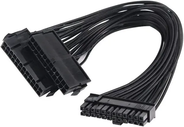 Alt view image 2 of 6 - WWWFZS 24 Pin 2-Way Dual PSU Power Supply Starting Cable for ATX Motherboard (30cm) for Mining(Color:3 PSU Cable)