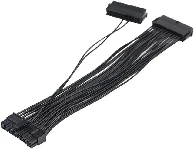 Alt view image 4 of 6 - WWWFZS 24 Pin 2-Way Dual PSU Power Supply Starting Cable for ATX Motherboard (30cm) for Mining(Color:3 PSU Cable)