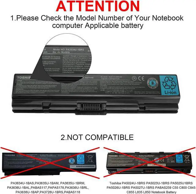 Alt view image 2 of 4 - AC Doctor INC 5200mAh Battery for Toshiba Satellite A305-S6837 L305-S5875 L505-ES5018 A305-S6898 L201 Laptop Battery PA3533U-1BAS PA3682U-1BRS PA3793U-1BRS PABAS174