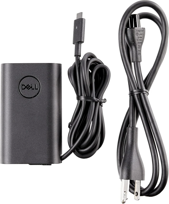 Main image of Dell Slim USB-C 45-Watt Laptop Charger, Type-C Power Adapter, AC Adapter 1 Meter Cord, OEM Components - Black