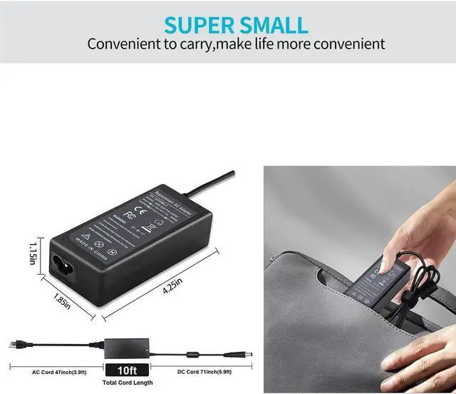 Alt view image 5 of 6 - 19.5V 3.34A AC Adapter Charger for Dell Chromebook 11 3180 3189 3120 Inspiron 15 3520 3521 3531 3541 3542 3543 3537 15R 5520 5521 7520 N5110 N5040 N5050 5547 P26E LA65NS2-01 - 12 Months Warranty
