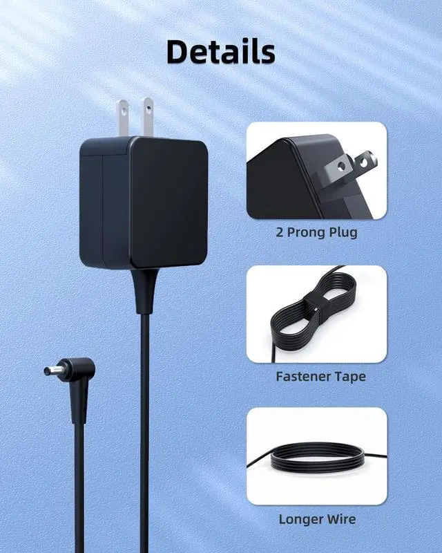 Alt view image 4 of 6 - 65W Charger Fit for Asus Vivobook Pro 14 16 X1402ZA X1402Z X1402 S1605 S1605P S1605PA S1605V S1605VA S3500 S3500Q S3500QC S1605PA-MB149W S1605VA-MB158W S3500QC-L1295W Laptop Power Supply Adapter Cord