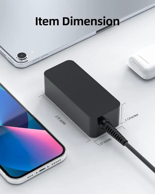 Alt view image 5 of 7 - Superer 45W Model Charger Fit for HP 14-dq2xxx 14-dq0xxx 14-dq1xxx 14-dk1xxx 14-dk0xxx 14-fq0xxx 14-dy0xxx 14-cf2xxx 14-cf0xxx 14-df0xxx 14-dw0xxx 14-dw1xxx 14-ep0xxx 14-ds Laptop Power Cord Blue Tip