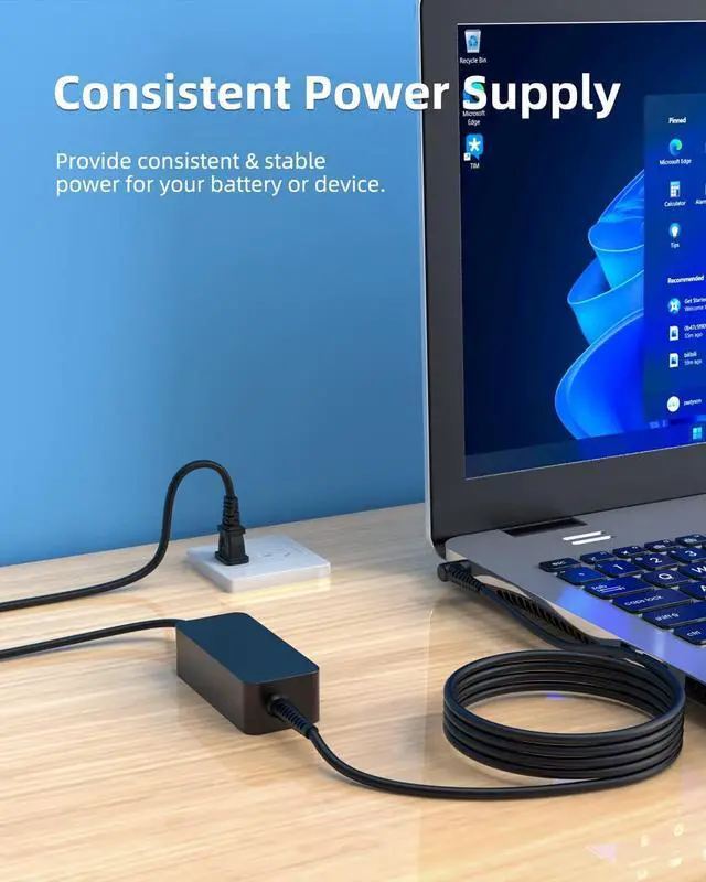 Alt view image 7 of 7 - 45W AC Charger Fit for Lenovo Ideapad Slim 1 1-14 1-15 1-11 1-14AST-05 1-11AST-05 1-14IGL7 1-15IJL7 1-14IGL05 1-14ADA05 1-14IJL7 1-11IGL05 1-11ADA05 1-15IGL Laptop Power Supply Adapter Cord