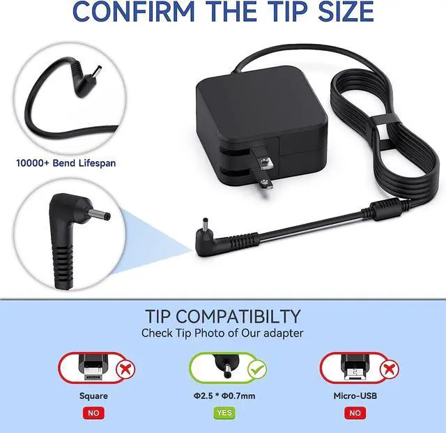 Alt view image 5 of 7 - Chromebook Charger Adapter for Samsung 11.6" Laptop Computer PA-1250-98 Chromebook 3 2 303C 500C 503C XE500C13 XE501C13 XE303C12 XE500C12 XE503C12 XE503C32 26W 12V 2.2A Power Supply