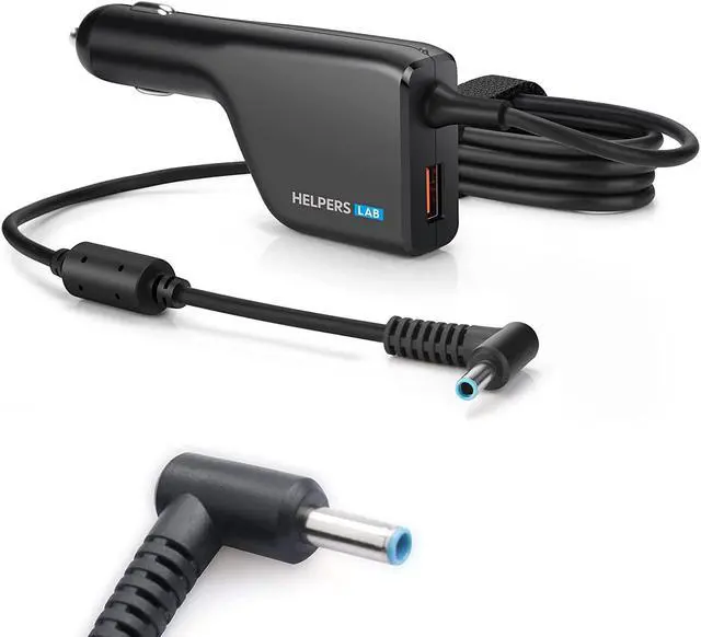Main image of 19.5V 3.33A 65W Blue Tip Car Adapter Charger with USB QC3.0 Compatible for HP Laptop Envy4 Envy6 EliteBook TouchSmart Folio Pavilion Stream Spectre Zbook chromebook Power Supply