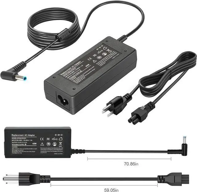 Alt view image 5 of 6 - LQM 45W 19.5V 2.31A AC Adapter Laptop Charger for Hp 741727-001 719309-001 719309-003 721092-001 854054-002 740015-002 740015-003 15-dy1032wm 15-f272wm 15-f387wm 15-f222wm 15-f211wm Power Cord