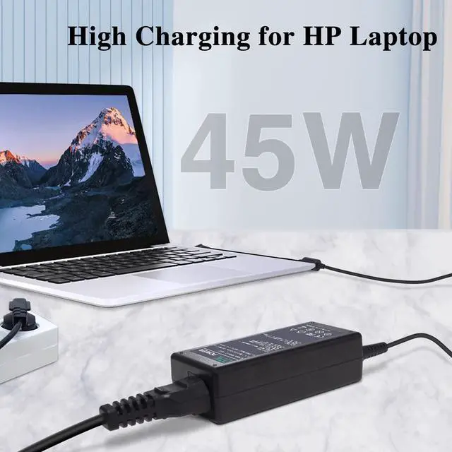 Alt view image 6 of 7 - DTK 19.5V 2.31A 45W HP Ac Laptop Charger for Pavilion, Elitebook Folio, HP Stream Adapter for Notebook Computer PC Power Cord(Blue Tip : 4.5 X 3mm)