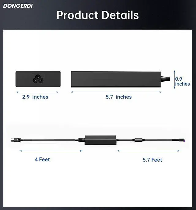 Alt view image 4 of 7 - 135W Charger Fit for Acer Nitro 5 Gaming Laptop, Acer AN515 AC Adapter Power, Acer ADP-135KB T 19V 7.1A 135 Watt Supply Cord
