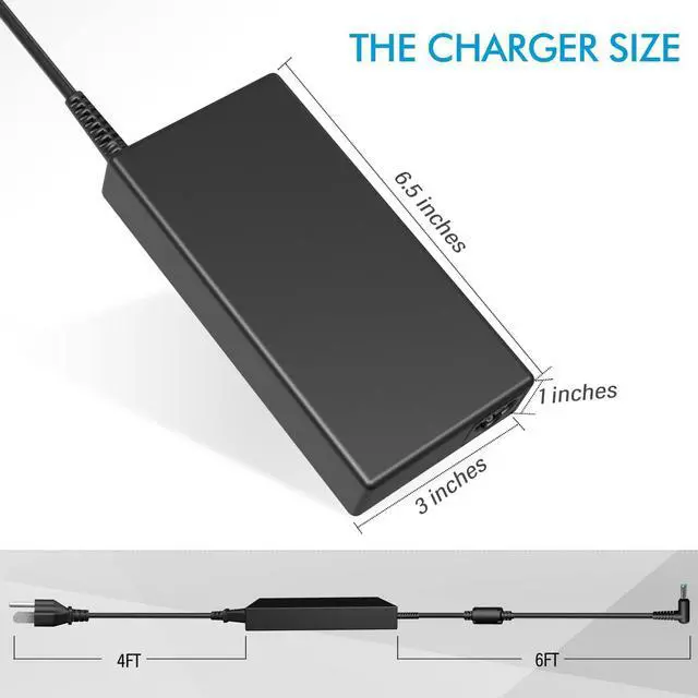 Alt view image 3 of 7 - Slim 150W 19.5V 7.7A AC Adapter Charger Fit for HP ZBook 15u G3 G4 HP ZBook 15 G3 G4 G5 G6 HP ZBook Studio G3 G4 G5 G6 HP OMEN 15 17 775626-003 ADP-150XB B A150A05AL Power Supply Cord