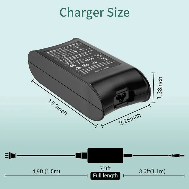 Alt view image 3 of 7 - 90W AC Adapter Charger Replacement for DELL Latitude E7440 E7450 E6400 E6410 E6420 E6430 E6430s E6440 E6510 E6520 E6530 D610 D620 D630 D820 D830 5590 7404 5424 Rugged Power Cord Laptop
