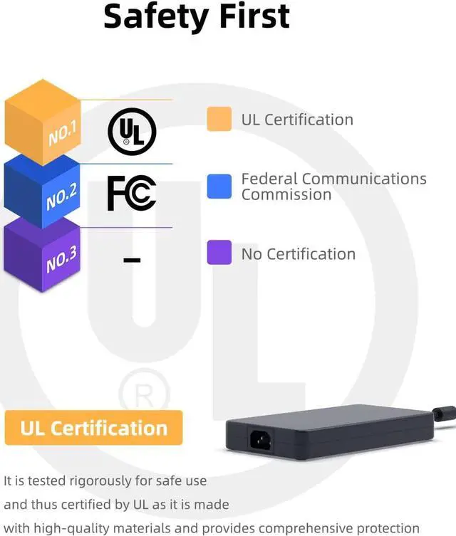 Alt view image 2 of 7 - 230W AC Adapter Charger for Lenovo Legion Laptop, (UL Certified Safety)