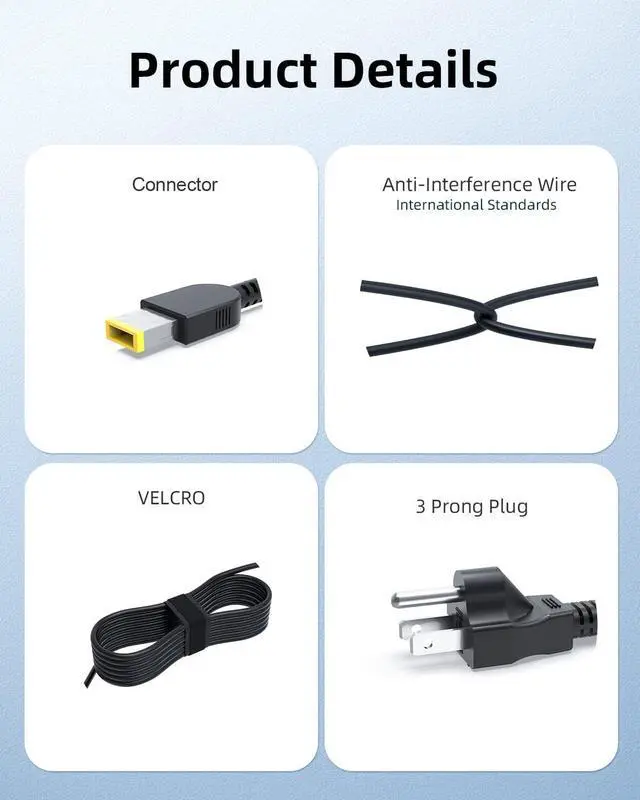 Alt view image 5 of 7 - 230W AC Adapter Charger for Lenovo Legion Laptop, (UL Certified Safety)