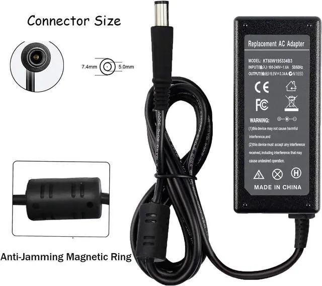 Alt view image 4 of 7 - 19.5V 3.34A 65W PA-12 AC Adapter Charger for Dell Inspiron M5030 M5110 N4010 N4020 N4030 N5010 N5110 N5030 N5040 N5050 Inspiron 15 1564 3537 7537 Power Supply Cord(7.4 * 5mm Tip)