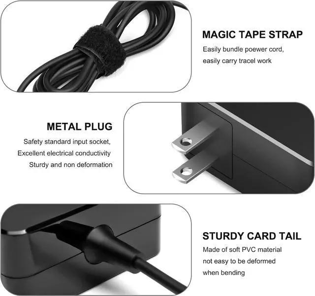 Alt view image 7 of 7 - 19V 3.15A Charger Power Cord for Gateway GWTN156-1 GWTN156-5 GWTN156-4 GWTN156-9 GWTN141-2 GWTN141-10 GWTN156-7 GWNC31514-BK Gateway TYPE60-190-31501U 60-190-31501U Laptop Charger