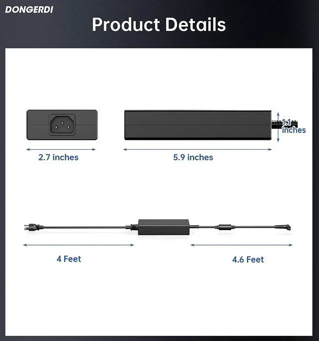 Alt view image 4 of 7 - 230W Charger Fit for MSI GS66 GS76 GS75 GS65 Stealth Power Supply, MSI Chicony A17-230P1A A12-230P1A P65 P75 AC Adapter