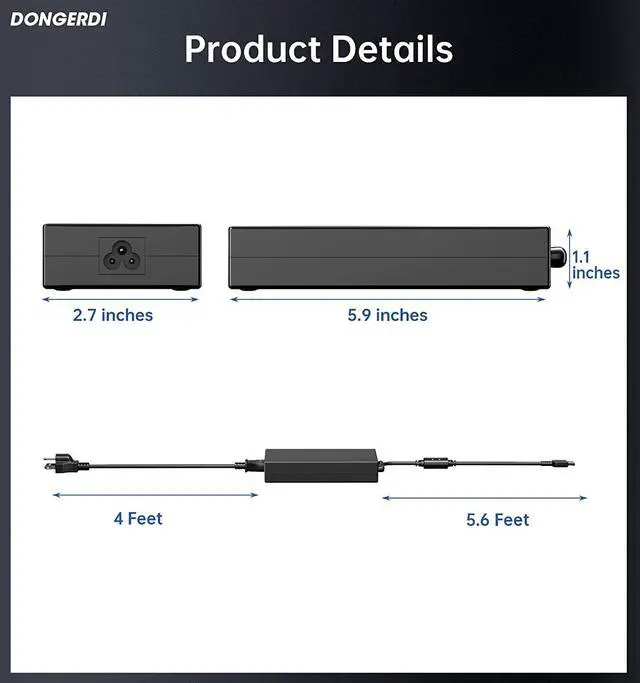 Alt view image 4 of 7 - 170W Slim-Tip AC Adapter Fit for Lenovo ThinkPad P71 P73 P50 P51 P52 P53, 170W Lenovo Legion Charger