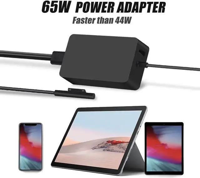 Alt view image 3 of 5 - 127W 102W AC Charger for Microsoft Surface Pro 10 9 8 7 6 5 4 3 7 6 5 4 3 2 1 Book 3 2 1 Studio 2 1 Go 4 3 2 1 Go 2 1 Windows Power Supply