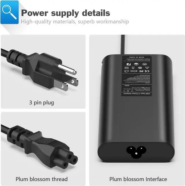 Alt view image 4 of 7 - 90W Laptop Charger for Dell Latitude E6410 E6420 E6430 E6440 E6540 7490 7390 7480 5490 5580 5480 3190 E5470 E6520 E7440 E7450 with Size 7.4x5.0mm Power Supply Cord Plug