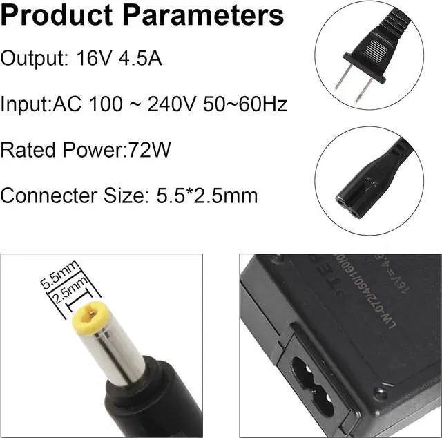 Alt view image 3 of 7 - 16V 4.5A 72W AC Adapter Charger for IBM ThinkPad A30E A22P A30 A31P A21E A21 R50 T50E R52 T42 T41P T42P T43P T30 T40 T41