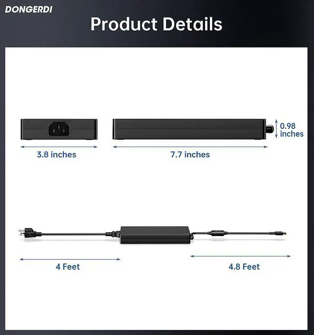 Alt view image 4 of 7 - 230W Power Supply Fit for Lenovo Legion 5 Charger ADL230SCC3A ADL230SDC3A P73 P71 P15 T15g P17 Thinkpad Mobile Workstation Slim 230W AC Adapter Slim-Tip