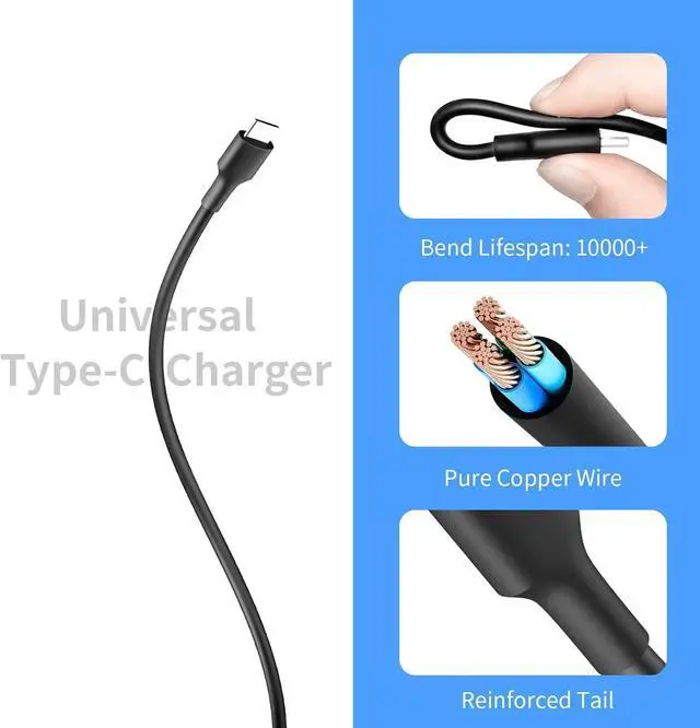 Alt view image 3 of 6 - 45W USB-C Charger for Acer Chromebook CB311 CB314 CB315 CB514 CB515 CB713 CB714 CB715 CB5-312 CB5-312T CB514-1H CB315-1HT C771 C771T C732 C732T Ac Laptop Power Adapter