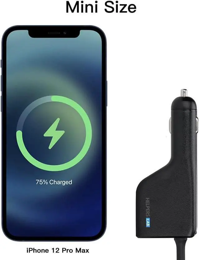 Alt view image 6 of 7 - Laptop Car Charger for HP Stream 11 13 14; HP Pavilion 11 13 15 X2; HP Split 13 X2; HP Elitebook Folio 1040 G1 ; HP X360 11;HP ProBook 11 430; Blue Tip 19.5V 4.62A 3.33A 2.31A 90W 65W 45W