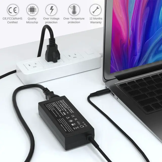 Alt view image 7 of 7 - 65W Laptop Charger for Dell Latitude 13 3301 3310 3390 14 3400 3410 3420 3490 15 3500 3510 3520 3590 Vostro 13 5301 5390 14 5401 5402 5490 15 3558 3559 - UL Listed Adapter