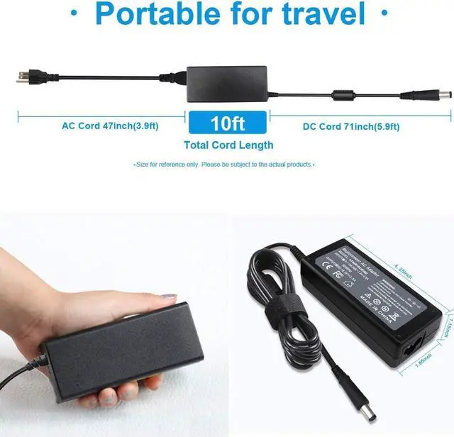 Alt view image 3 of 7 - 18.5V 3.5A 65W AC Adapter Charger Compatible with HP Pavilion G4 G6 G7 G32 G42 G56 G60 G61 G62 G71 G72 DV3 DV4 DV5 DV6 DV7 DM4 M6 M7 Series Compaq Presario CQ56 CQ57 CQ58 CQ62 CQ61 CQ60 Power Supply