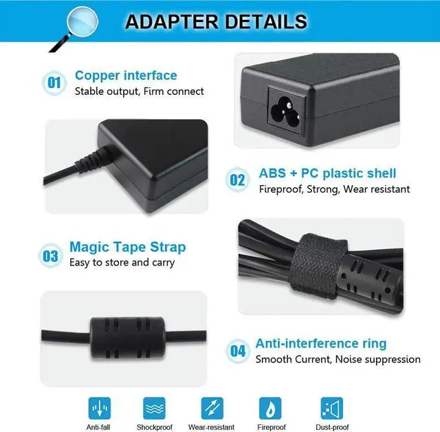 Alt view image 4 of 7 - 18.5V 3.5A 65W AC Adapter Charger Compatible with HP Pavilion G4 G6 G7 G32 G42 G56 G60 G61 G62 G71 G72 DV3 DV4 DV5 DV6 DV7 DM4 M6 M7 Series Compaq Presario CQ56 CQ57 CQ58 CQ62 CQ61 CQ60 Power Supply