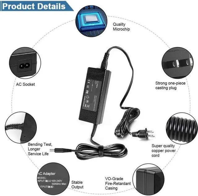 Alt view image 3 of 5 - SKKSource AC Adapter Compatible with Trimble Yuma 2 Rugged Tablet PC Computer GIS Power Supply Charger