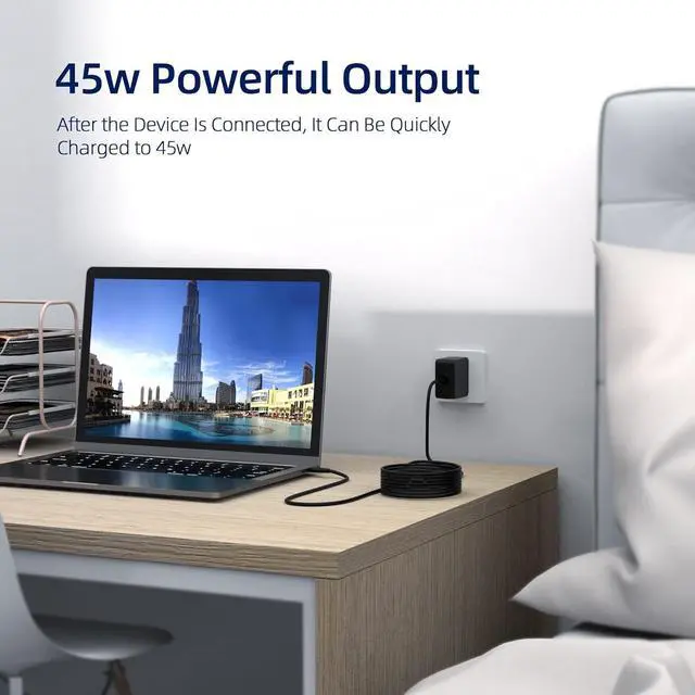 Alt view image 7 of 7 - 45W AC Charger Replacement Fit for Samsung Galaxy Chromebook XE930QCA XE931QCA, Galaxy Chromebook 2 XE530QDA 15.613.3 Galaxy Chromebook Go 14" XE345XDA-MA1TM Laptop Adapter Power Supply Cord