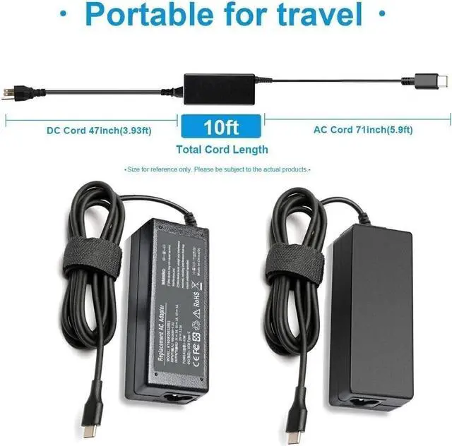 Alt view image 3 of 7 - 65W Type C Charger Adapter for Samsung Galaxy Book Pro 360 NP950QDB NP930QDB NP935QDC Galaxy Book Pro NP950XDB NP930XDB 15.613.3 Galaxy Book NP750TDA-XD2US USB C Laptop Power Charging Cord Supply.