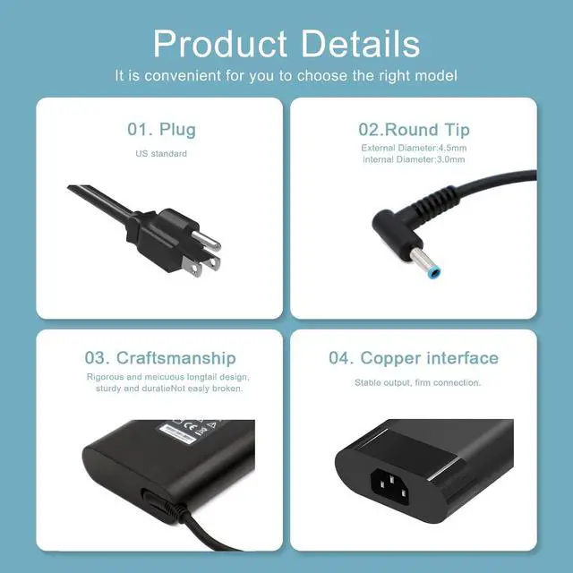 Alt view image 3 of 7 - Mackertop 200W 19.5V 10.3A Laptop AC Adapter for HP ZBook 17 G5 Series, Omen Pavilion 15 16 Gaming 17, Envy 15, 15-e103TX 15-dh0005la, TPN-DA10 TPN-LA21 L73385-001 ADP-200HB B Charger Supply Cord