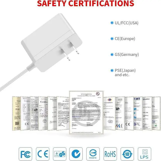 Alt view image 6 of 6 - Power Cord Compatible with TP-Link Deco Mesh WiFi System Models S4 M3 P9 M4 Replacement Charger for X20 X55 X60 X68 Router Power Supply AC Adapter