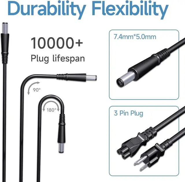Alt view image 4 of 7 - Laptop Charger Fit for Dell Alienware 13 15 17 M15 M17 R1 R2 Series; Inspiron One 23xx (2350 2320 3579 3379);Area 51M R2 Precision 7530 7730 7740 M4700 M4800 74X5J JVF3V Dell 180W AC Adapter