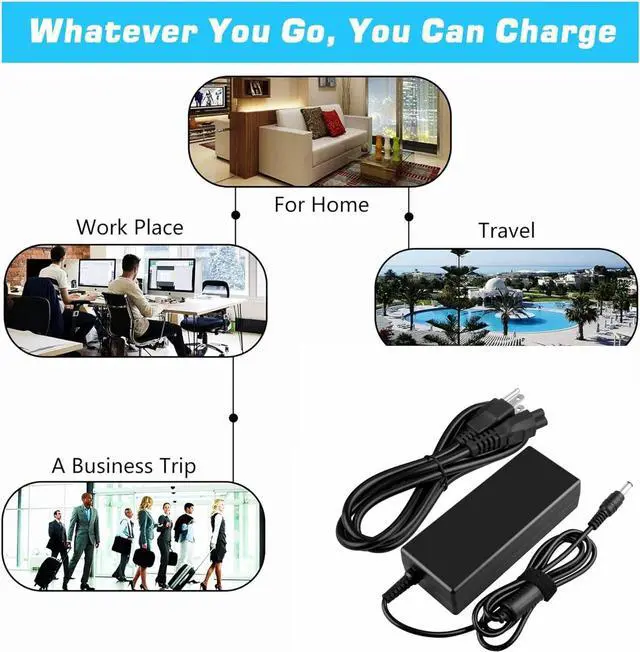 Alt view image 5 of 5 - Jantoy AC Adapter Charger Replacement for NP-300E5A-A02UB NP-300E5A-A03US NP-305E5A-A01US