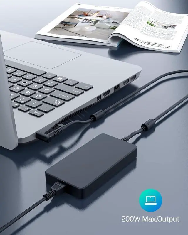 Alt view image 6 of 6 - 200W AC Charger Fit for HP Zbook Omen Pavilion Gaming 15 17 Envy Victus 16