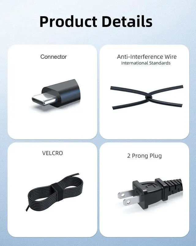 Alt view image 5 of 7 - Charger for Lenovo Chromebook ThinkPad Yoga Laptop, (UL Certified Safety), USB Type C, Power Cord Adapter Supply 45W