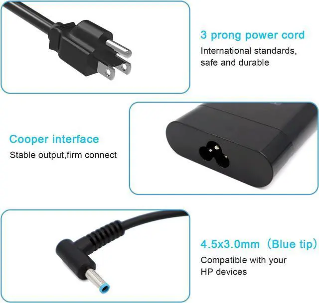 Alt view image 5 of 7 - HotTopStar 200W 19.5V 10.3A TPN-DA10 L00818-850 AC Adapter Compatible with Omen 15 17 ZBook 15 17 Pavilion Gaming 15 17 Envy 15 2020 Laptop Charger 15-dh0005la TPN-LA21 TPN-LA20 Power Supply Cord