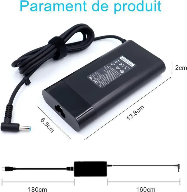 Alt view image 4 of 7 - HotTopStar 135W 19.5V 6.9A AC Adapter Laptop Charger Compatible for HP Spectre 15 x360, HP Omen 15 17, HP Pavilion Gaming 15 17, HP ZBook Studio G7 Mobile Workstation, L15534-001 TPN-DA11 TPN-CA13