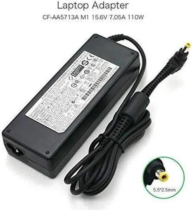 Alt view image 2 of 7 - Adapter Genuine CF-AA5713A2E 15.6V 7.05A AC Power Adapter for Panasonic TOUGHBOOK CF-31 CF-52 CF-53 CF-AA5713A M1 CF-AA5713A Charger