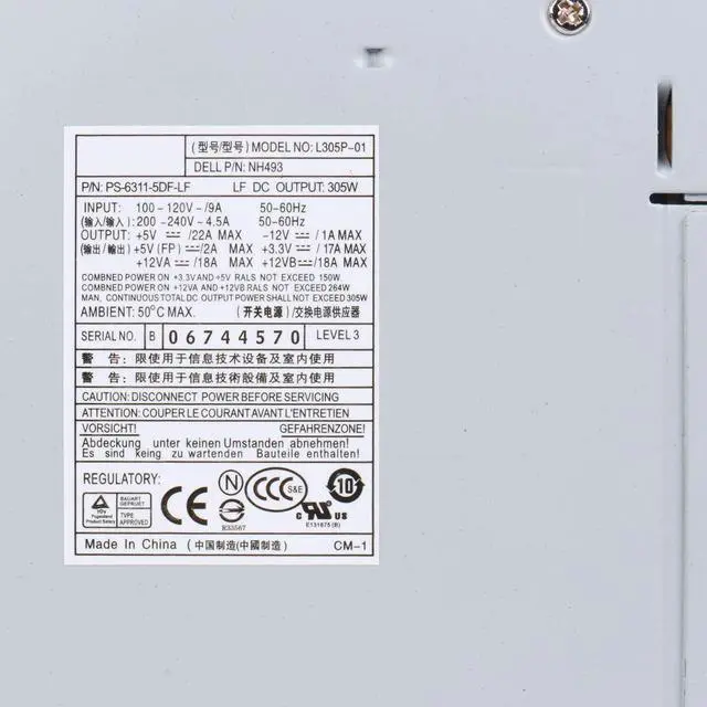 Alt view image 3 of 5 - YEECHUN L305P-01 NH493 305W Power Supply Replacement PSU for Dell Optiplex 360 380 580 745 755 760 780 960 MT Mini Tower PS-6311-5DF-LF N305P-06 MH595 XK215 P192M JH994 C248C PW114 MK9GY X8129