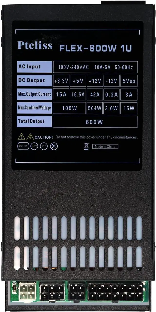 Alt view image 4 of 6 - 600W Full Modular 1U Flex ATX Power Supply 80 Plus Gold Efficiency,Flex-600W