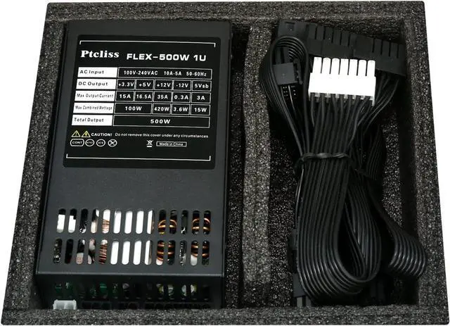 Alt view image 6 of 6 - 500W Full Modular 1U Flex ATX Power Supply 80 Plus Bronze Efficiency, Flex-500W