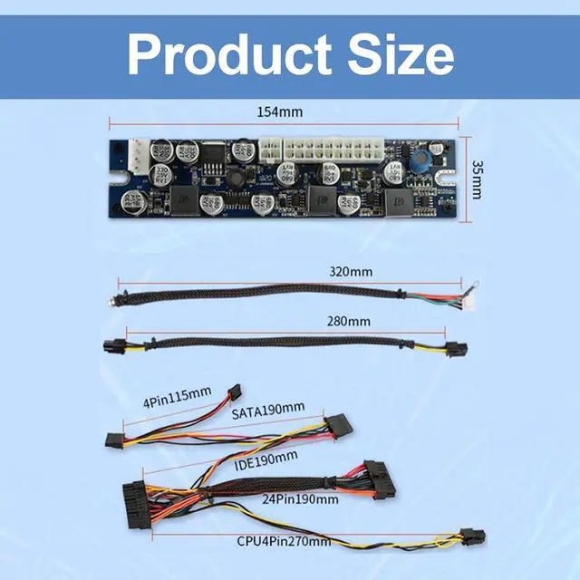 Alt view image 6 of 7 - 300W Computer Power Supply Module with 24Pin Connect,AUX, Cable